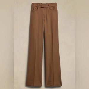 Banana Republic Lido Italian Wool Wide-Leg Dress Pants in Camel Brown